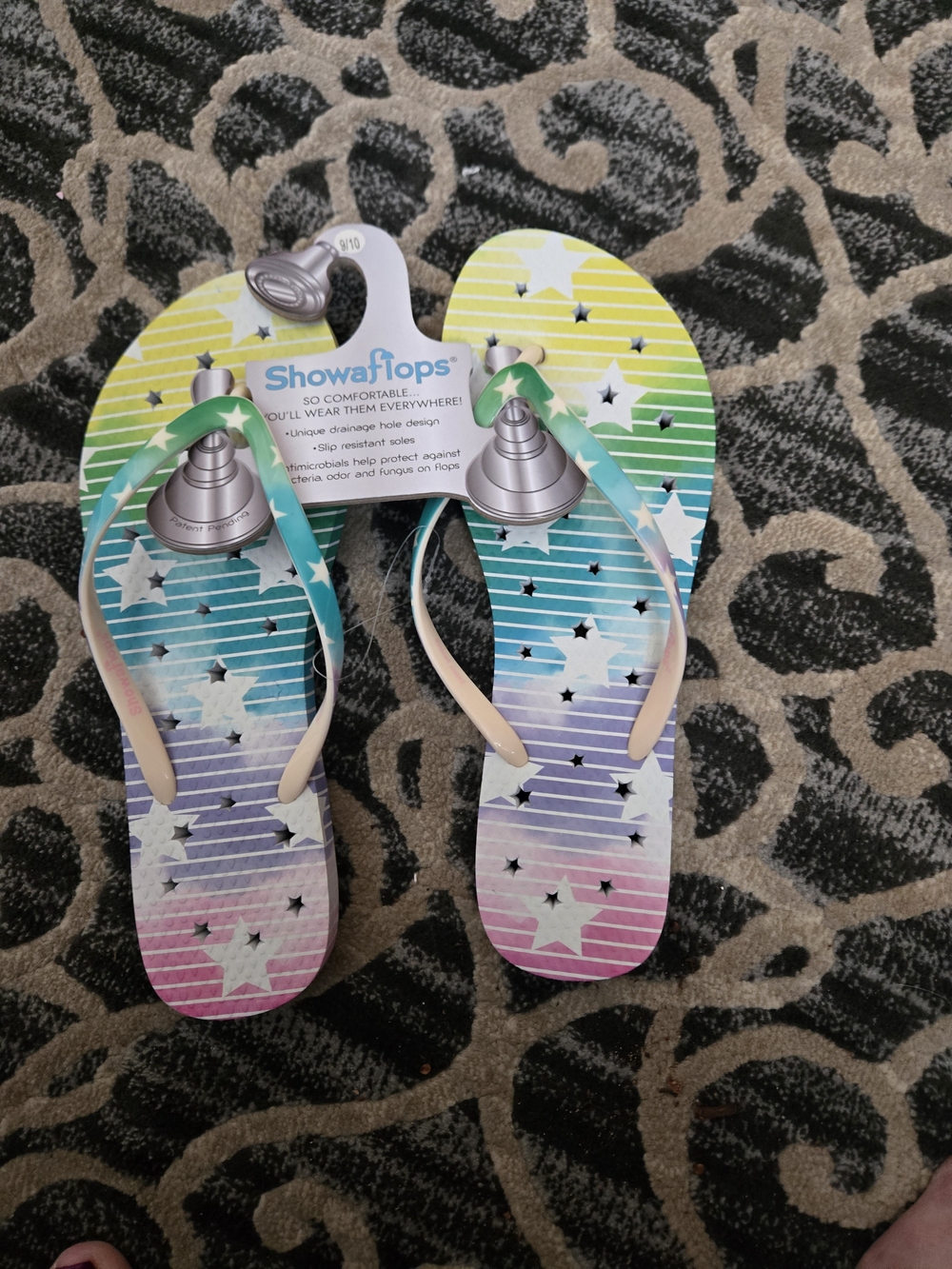 Women's Multicolor Star Stripe Sandals - Pastel Gradient